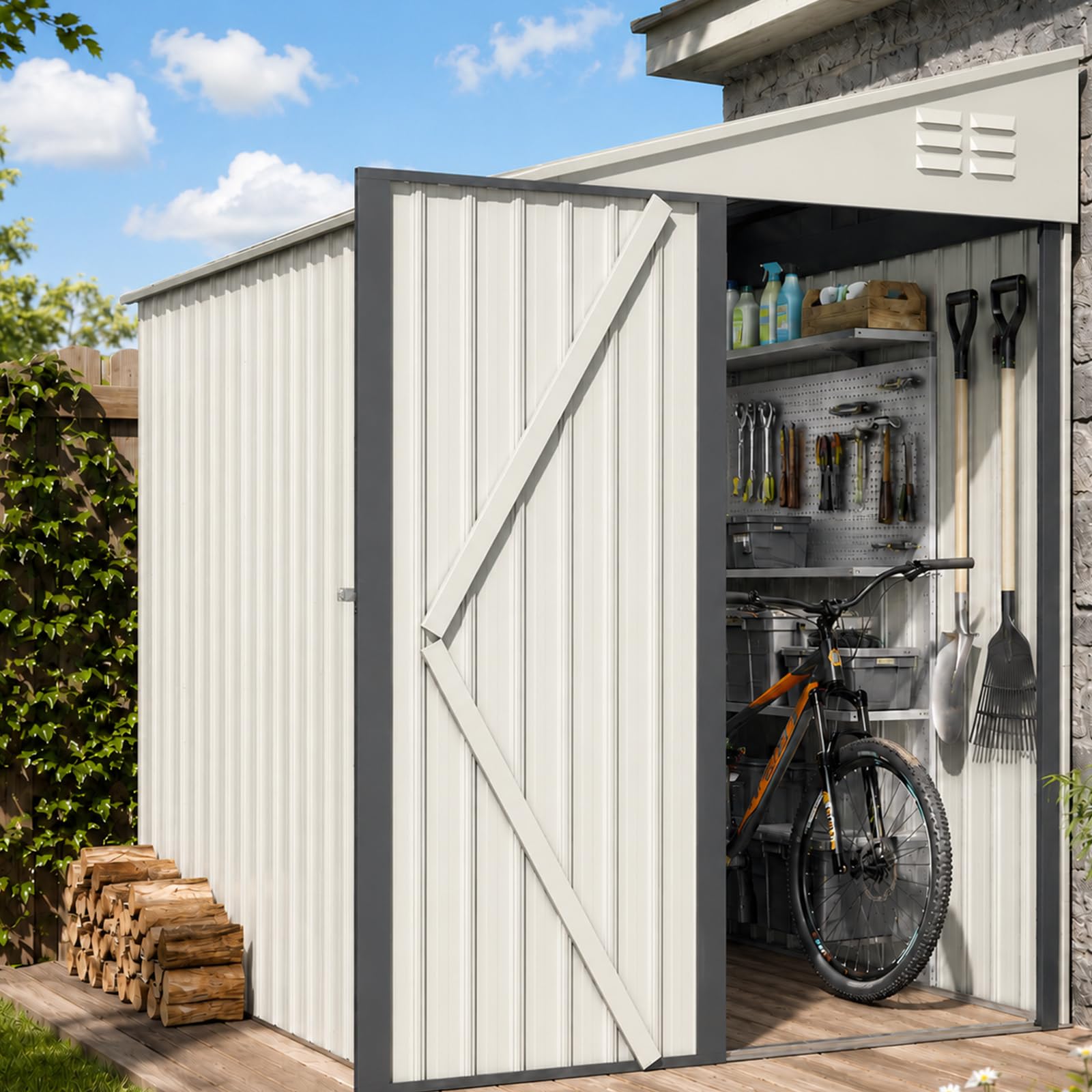 Amazon.com : AECOJOY Shed Outdoor Lean to Storage Shed, 4.2' x 7
